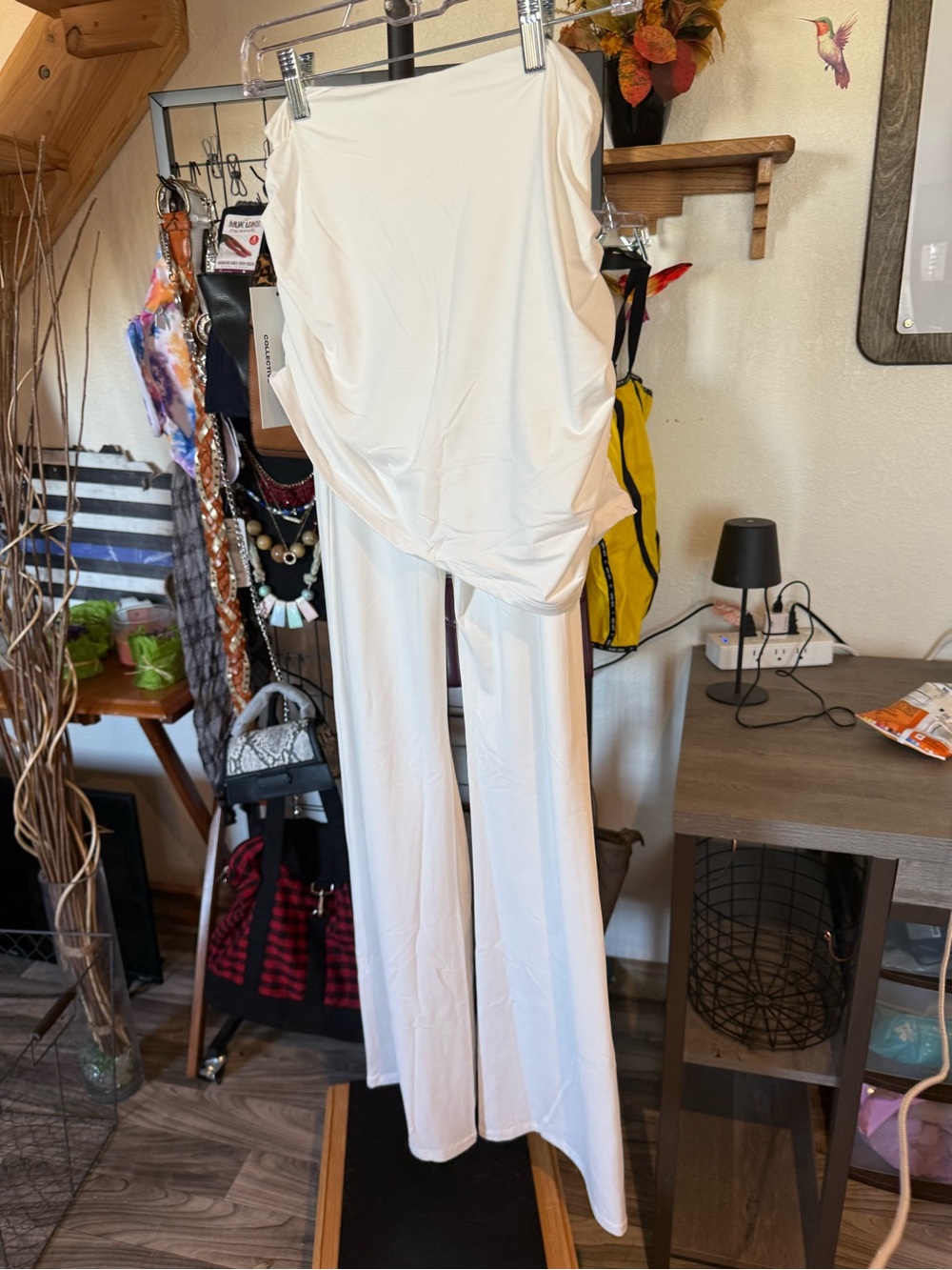 NWT Girlfriend Collective Ivory Wide Leg Pants | Medium